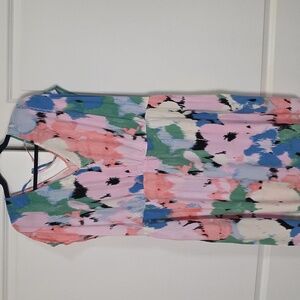 NWOT Ava & Viv Pink and Blue Abstract Dress